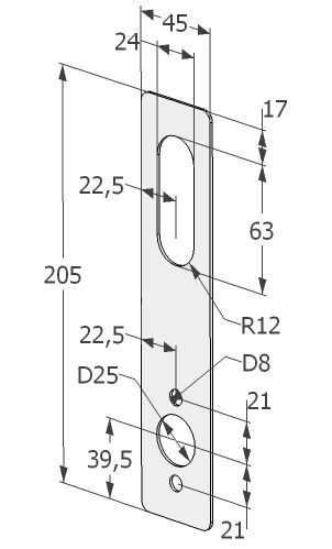 KÜLJEKATTEPLAAT ABLOY LC 302 RT ROOSTEVABA TERAS SÜDAMIKU JA LINGIAVAGA (2539)