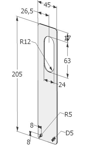 KÜLJEKATTEPLAAT ABLOY LC 302 RT ROOSTEVABA TERAS VASAK (4640)