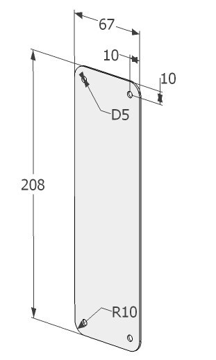 Küljekatteplaat ASSA 565 RT Roostevaba Teras (Pime)