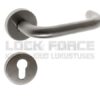DOOR HANDLE, U-SHAPE Ø19 MM + ESCUTCHEON PZ STAINLESS STEEL