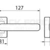 DOOR HANDLE WITH SUPPORT, UNIVERSAL WHITE