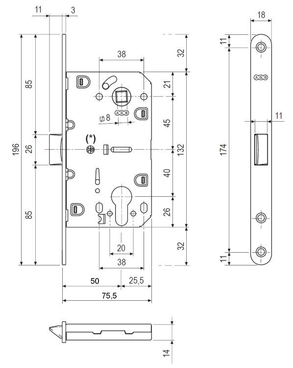 Lukukorpus AGB 1103 Mediana Evolution 85/50mm PZ