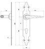 UKSELINK+PLAAT AMIG 101 PZ72 MUST, plaat 280x45mm
