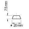 UKSETÕKIS 3M 20x20mm KLEEBIS (LÄBIPAISTEV)