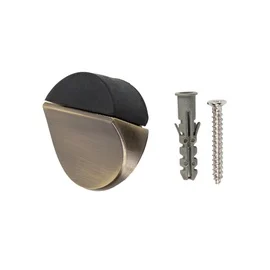Uksestopper Haushalt DS084, 1.7 cm, Ø 3.9 cm, plastik/kumm/teras, messingi v.
