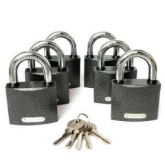 Zamki navesnye Apecs (Apeks) PD-01-63 (6 zamkov + 5 võtit)