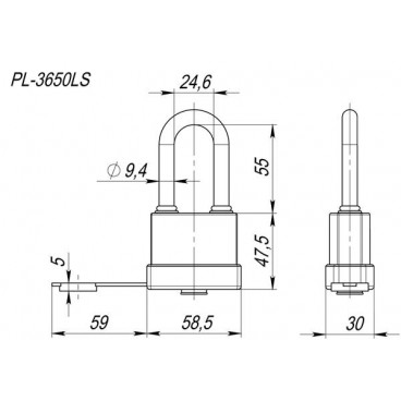 Tabalukk Fuaro PL-3650 LS (50 mm) 3 angl.kl. (udlinennaja duzhka) BLISTER