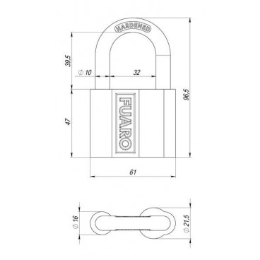 Tabalukk Fuaro PL-4061 (61 mm) 3 angl. kl. BLISTER