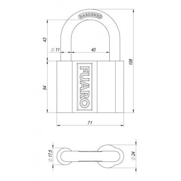 Tabalukk Fuaro PL-4071 (71 mm) 3 angl. kl. BLISTER