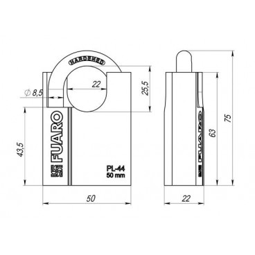 Tabalukk Fuaro PL-4450 (50 mm) 3 angl. kl. BLISTER