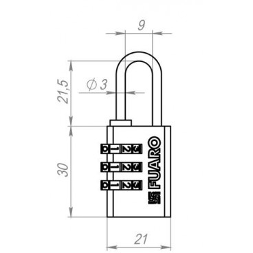 Tabalukk kodovyj Fuaro PL-3521 (21 mm) 3 kl. BLISTER