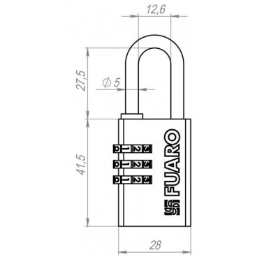 Tabalukk kodovyj Fuaro PL-3528 (28 mm) 3 kl. BLISTER