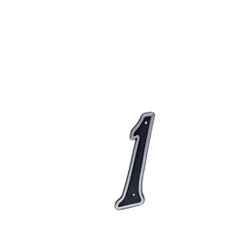 Uksenumber "1" Haushalt NP15080C, 12.6 cm x 4.07 cm, plastik, must v./matt hõbedane v.