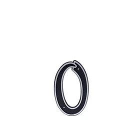 Uksenumber "0" Haushalt NP15080C, 13.9 cm x 8.56 cm, plastik, must v./matt hõbedane v.