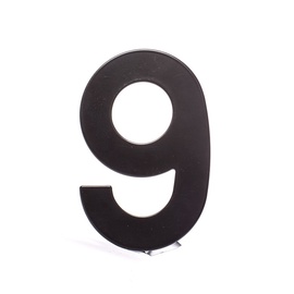 Uksenumber "9" Haushalt MB-9, 14.5 cm x 9.7 cm, metall/raud, matt must v.