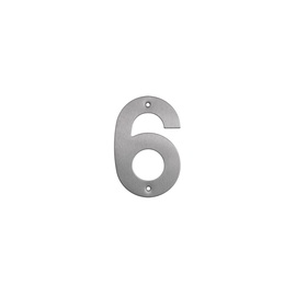 Uksenumber "6" Haushalt SS-6, 14.4 cm x 9.6 cm, teras/roostevaba teras, roostevaba teras v.