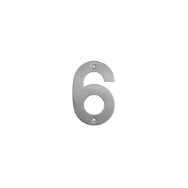 Uksenumber "6" Haushalt SS-6, 14.4 cm x 9.6 cm, teras/roostevaba teras, roostevaba teras v.