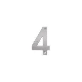 Uksenumber "4" Haushalt SS-4, 14.5 cm x 9.3 cm, roostevaba teras, roostevaba teras v.