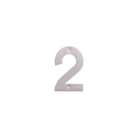 Uksenumber "2" Haushalt SS-2, 14.4 cm x 9.3 cm, teras/roostevaba teras, roostevaba teras v.