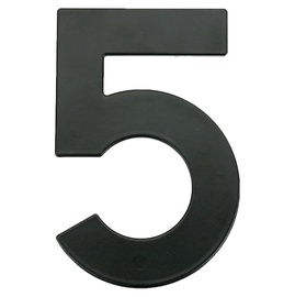 Uksenumber "5" Haushalt MB-5, 14.4 cm x 9.5 cm, metall/raud, matt must v.