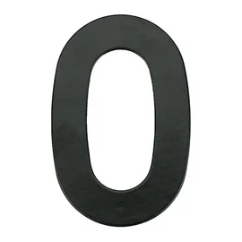 Uksenumber "0" Haushalt MB-0, 14.6 cm x 9.4 cm, metall/raud, matt must v.
