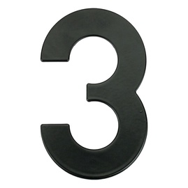 Uksenumber "3" Haushalt MB-3, 14.3 cm x 8.9 cm, metall/raud, matt must v.