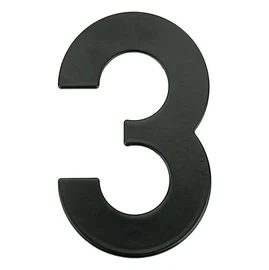 Uksenumber "3" Haushalt MB-3, 14.3 cm x 8.9 cm, metall/raud, matt must v.