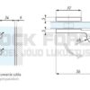 LIFTED HINGE WALL TO GLASS 90˚ OFFSET FIXING PLATE CDA ETNA TGHU90-OSRH BL, RIGHT