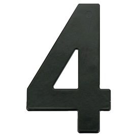 Uksenumber "4" Haushalt MB-4, 14.5 cm x 9.3 cm, metall/raud, matt must v.