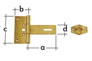 Ukseriiv Domax 613201/871101, kollane v., 15 cm x 10 cm
