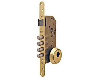 Süvistatav ukselukk Tesa R200B567L, kaetud messingiga, 85 mm/50 mm